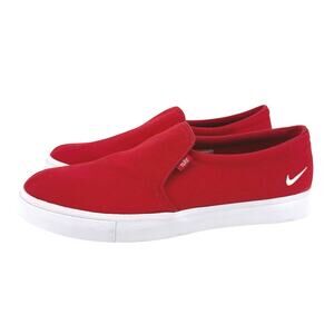 Nike Women's Court Royale AC Slip On Casual Sneakers Size 12 Red White Shoes